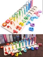 Abacus Calculation Frame Numbers With Hand symbols On Geometric Shapes. - Image 3