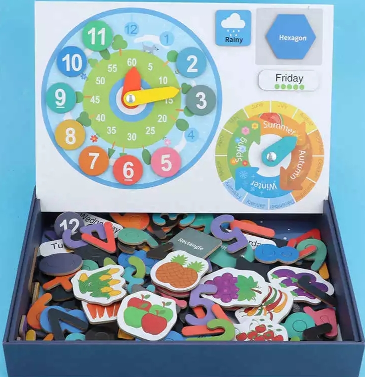Clock Calendar & Mathematics Magnetic Learning Kit
