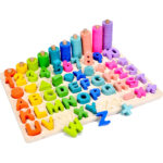 Wooden Six In One Learning Board(105 Pieces)