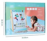 Multipurpose Double Sided Magnetic Drawing Easel with Tan gram puzzles - Image 6