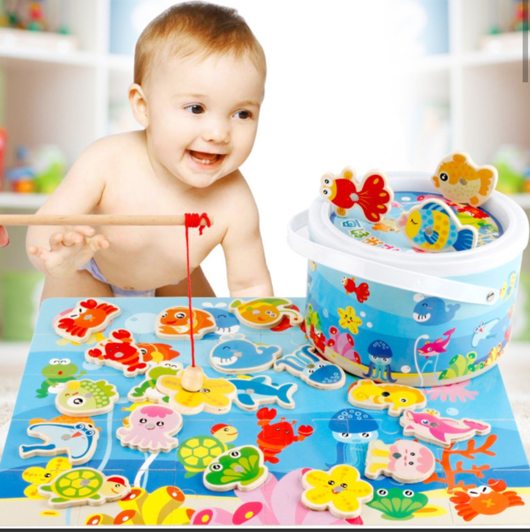 Magnetic Fishing Game With Puzzles