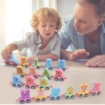 Cartoon Wooden Alphabet Train – 27 pieces