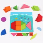 Wooden Shapes Puzzle With Pattern Cards & Storage Box - Image 4