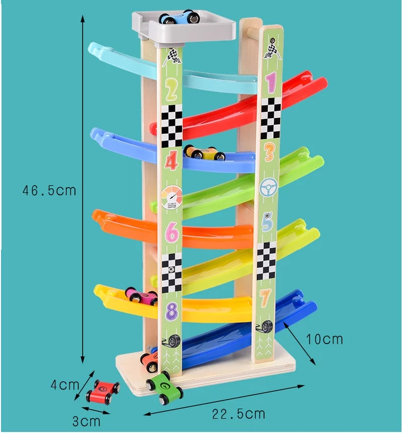 Racing Track Set With Gliding Cars