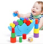 Wooden Moon Balance Stacking Cylinder Blocks Game - Image 4