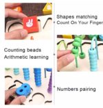 Abacus Calculation Frame Numbers With Hand symbols On Geometric Shapes. - Image 6