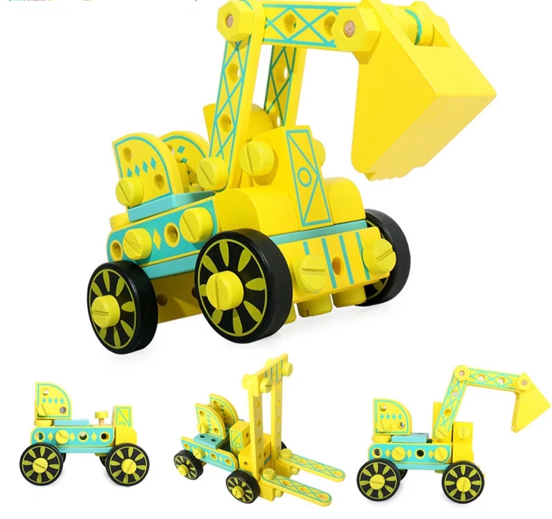 Nut Combination Assembling Wooden Excavator