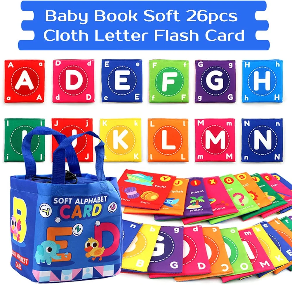 71sihVsw8mL._AC_UF1000 Soft Alphabet Letter Flash Card Cloth Baby Book - Image 1