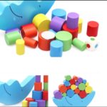 Wooden Moon Balance Stacking Cylinder Blocks Game - Image 3