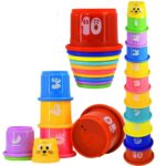 Colorful Stacking Cups with Numbers and Fruit Names with Picture