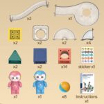 STEM Marble Run Magnetic Stacking Blocks with Dolls - Image 3