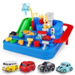 Car Adventure Toy With 4 Cars & Helicopter
