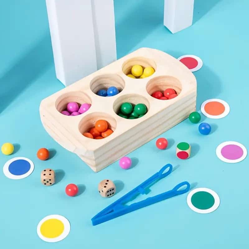 Montessori Wooden Color Classification Counting Beads