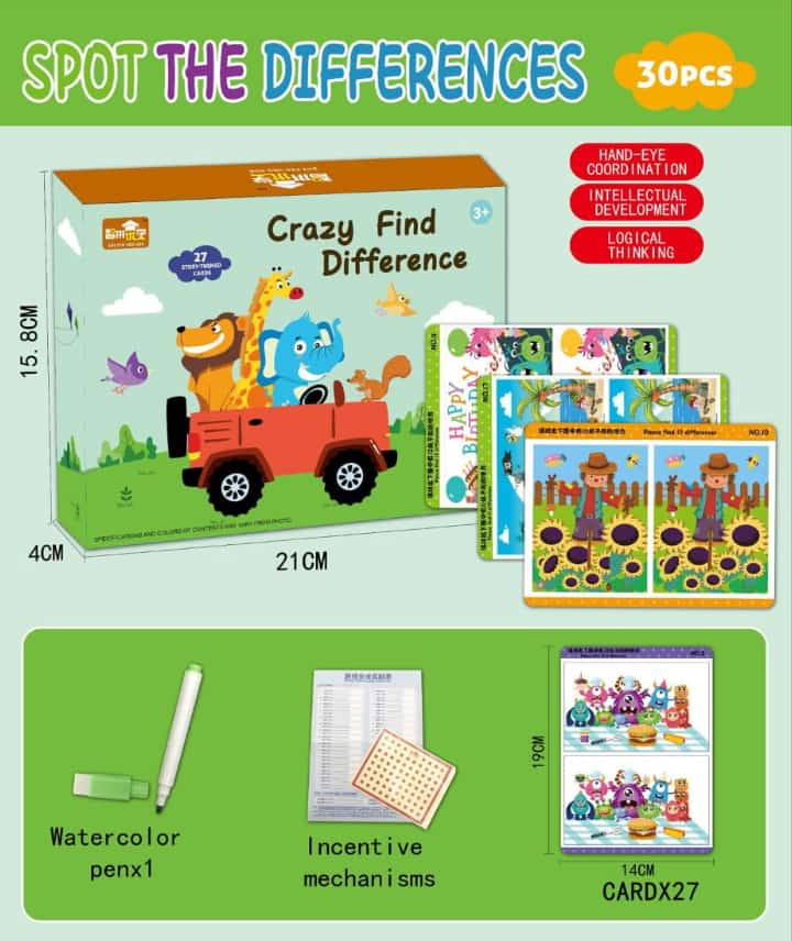 Flash Cards Crazy Find Difference