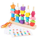 Wooden lacing beads with 5 column - Image 8