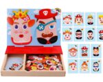 Wooden Magnetic Puzzle Face Changing Art Craft Game
