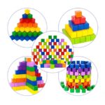 Colorful Wooden Building Blocks Cube 100 pieces - Image 6