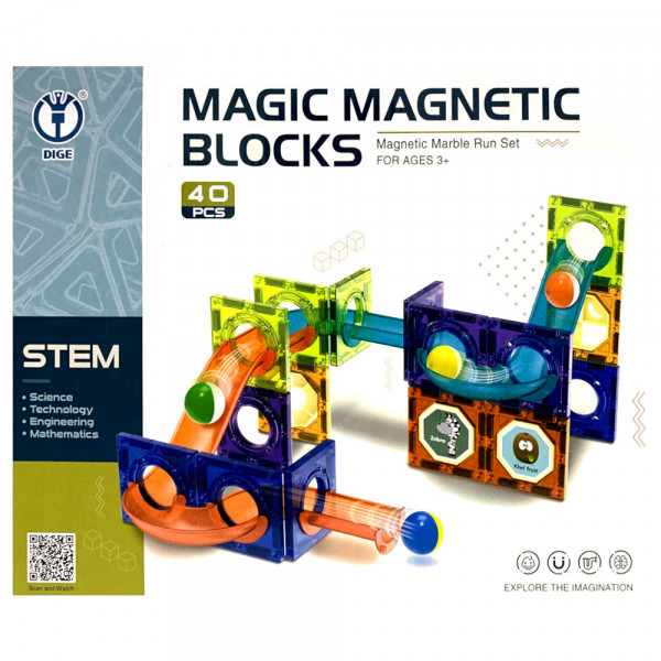 Magnetic Construction Marble Run Set Blocks