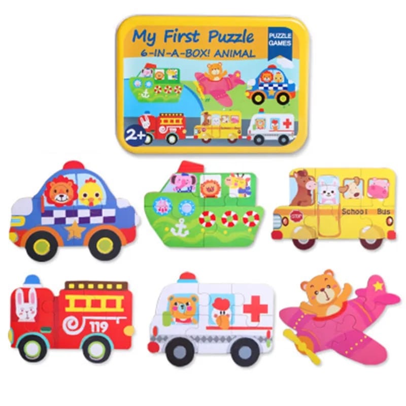 My First Wooden Jigsaw Puzzle Transport Yellow Box