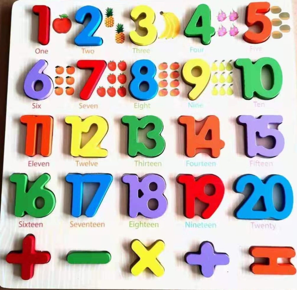 3D Wooden Numbers Learning Board