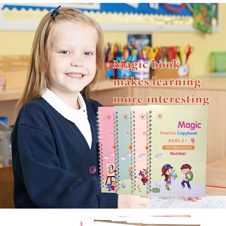 4 in 1 Sank Magic Reusable Writing Book with Pen & Refills