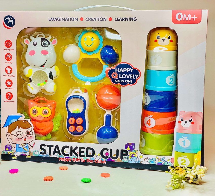 Rattle Box With Stacking Cups