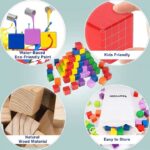 Colorful Wooden Building Blocks Cube 100 pieces - Image 2