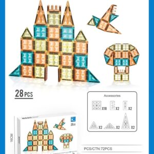 Magnetic tiles construction blocks 28 pieces