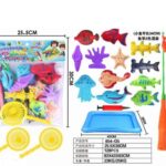 Educational magnetic fishing toy set for toddlers with colorful sea animals