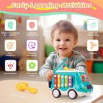 6 in 1 activity learners car for kids,xylophone,gear,hammering,fishing,light and sound