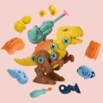 kids dinosaur assembling toy with soft darts