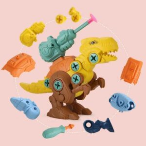 kids dinosaur assembling toy with soft darts