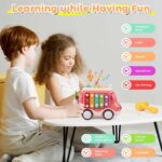6 in 1 activity learners car for kids,xylophone,gear,hammering,fishing,light and sound