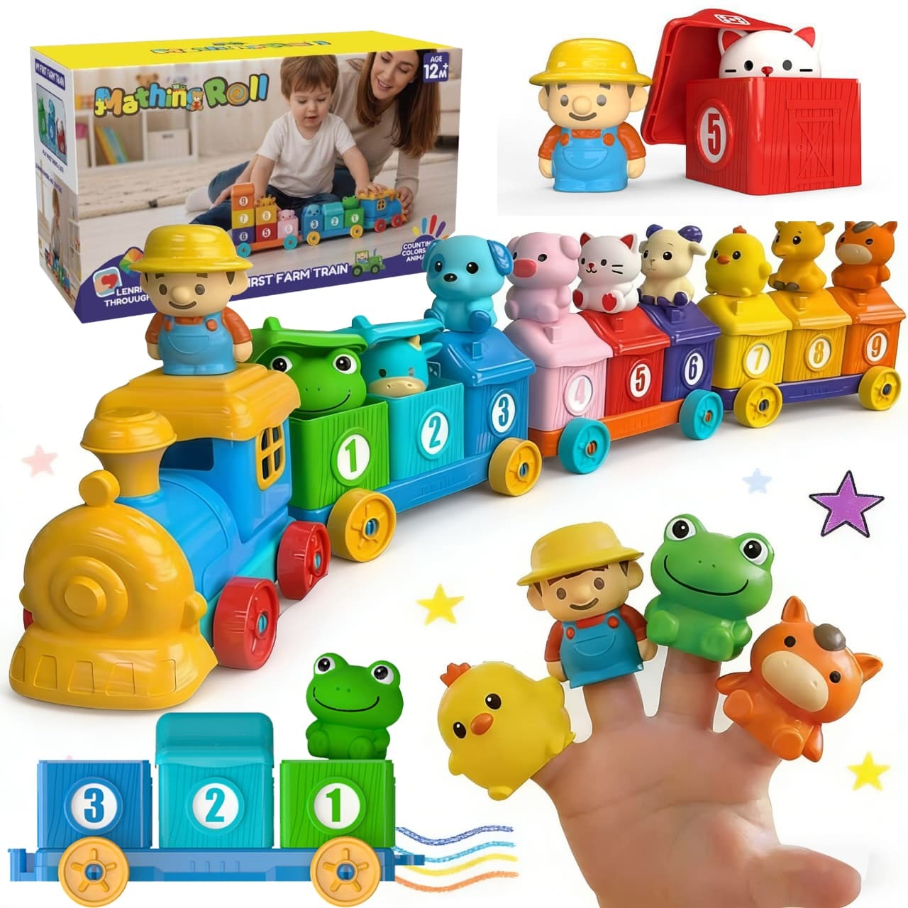 animal train for kids Numbers Colorful train With animal Puppets