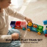 numbers learning train for kids with animal puppets