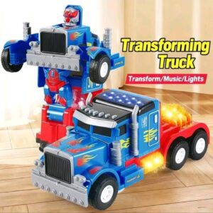 robot deform car with light and sound