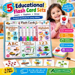 5 in 1 Flash Cards Set for Kids